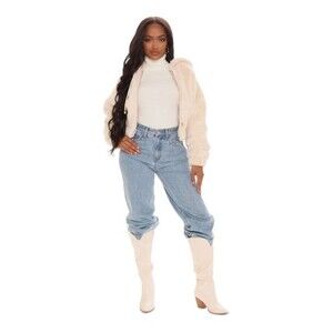 Fashion Nova | Keepin' Me Warm Faux Fur‎ Bomber - Taupe L